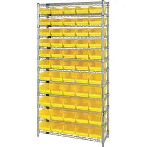 QUANTUM STORAGE SYSTEMS WR12-102YL Bin Shelving Wire 36 x 12 55 Bins Yellow | AC6HKG 33Z163