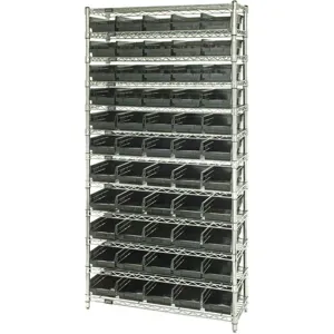 QUANTUM STORAGE SYSTEMS WR12-106BK Bin Shelving Wire 36 x 24 55 Bins Black | AC6HKM 33Z168