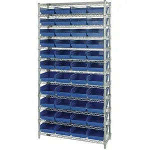 QUANTUM STORAGE SYSTEMS WR12-107BL Bin Shelving Wire 36 x 12 44 Bins Blue | AC6HKV 33Z175