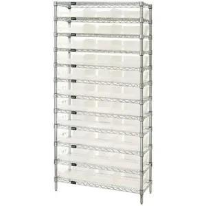 QUANTUM STORAGE SYSTEMS WR12-116CL Bin Shelving Wire 36 x 24 33 Bins Clear | AE8MWF 6ECG8