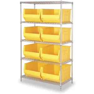 QUANTUM STORAGE SYSTEMS WR5-975YL Bin Shelving Wire 42 x 30 8 Bins Yellow | AC2KKK 2KVZ5