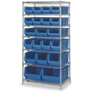 QUANTUM STORAGE SYSTEMS WR7-20-MIXBL Bin Shelving Wire 36 x 24 20 Bins Blue | AB3QJU 1UVT3