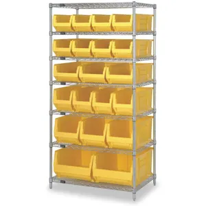 QUANTUM STORAGE SYSTEMS WR7-20-MIXYL Bin Shelving Wire 36 x 24 20 Bins Yellow | AC2KKD 2KVY8