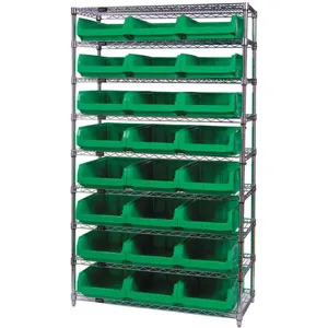 QUANTUM STORAGE SYSTEMS WR9-531GN Bin Shelving Wire 42 x 18 24 Bins Green | AF4WBA 9MC37