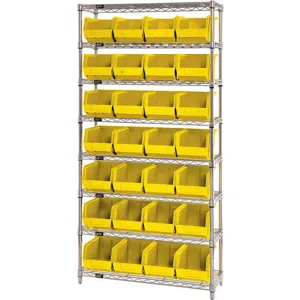 QUANTUM STORAGE SYSTEMS WR8-239YL Bin Shelving Wire 36 x 12 28 Bins Yellow | AC6HLU 33Z197