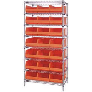 QUANTUM STORAGE SYSTEMS WR8-425OR Bin Shelving Wire 36 x 12 21 Bins Orange | AB7XFW 24K250