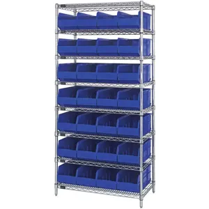 QUANTUM STORAGE SYSTEMS WR8-483BL Bin Shelving Wire 36 x 21 28 Bins Blue | AB7XDK 24K193