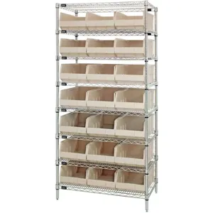 QUANTUM STORAGE SYSTEMS WR8-485IV Bin Shelving Wire 36 x 21 21 Bins Ivory | AB7XCL 24K171