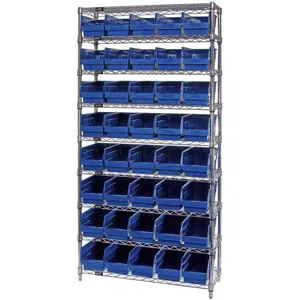 QUANTUM STORAGE SYSTEMS WR9-202BL Bin Shelving Wire 36 x 12 40 Bins Blue | AC6HMT 33Z220