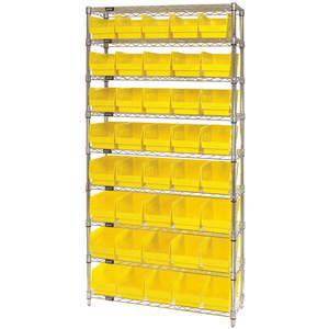 QUANTUM STORAGE SYSTEMS WR9-202YL Bin Regal Draht 36 x 12 40 Bins Gelb | AC6HMV 33Z222