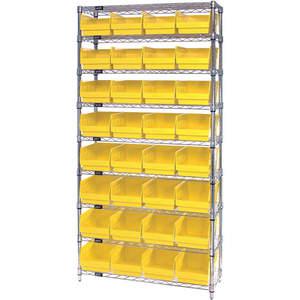 QUANTUM STORAGE SYSTEMS WR9-207YL Bin Shelving Wire 36 x 12 32 Bins Yellow | AC6HNH 33Z234