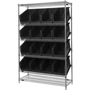 QUANTUM STORAGE SYSTEMS WRSL6-74-1848-260BK Bin Shelving 6 Shelves Black | AG6WGN 49H231