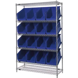 QUANTUM STORAGE SYSTEMS WRSL6-74-1848-260BL Bin Shelving 74 Inch Height Chrome | AG6WGH 49H226