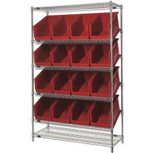 QUANTUM STORAGE SYSTEMS WRSL6-74-1848-260RD Bin Shelving 74 Inch Height Chrome | AG6WGJ 49H227