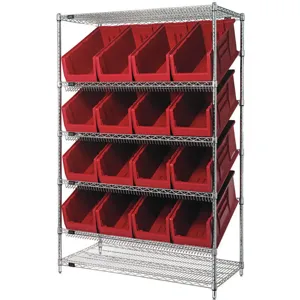 QUANTUM STORAGE SYSTEMS WRSL6-74-2448-953RD Bin Shelving Red Chrome | AG6WGQ 49H233