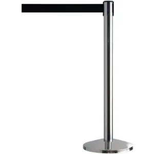 QUEUEWAY QWAYPOST-1P-B9 Barrier Post with Belt Metal 7-1/2 Feet length | AH3FQQ 31MJ02