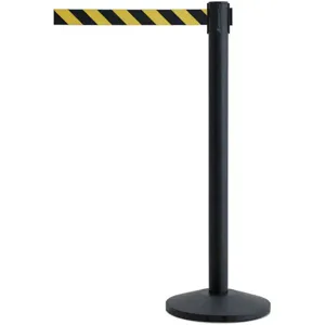 QUEUEWAY QWAYPOST-33-D4 Barrier Post with Belt Metal 7-1/2 Feet length | AH3FQN 31MH98