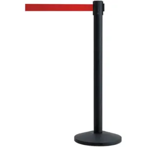 QUEUEWAY QWAYPOST-33-R5 Barrier Post with Belt Metal 7-1/2 Feet length | AH3FQP 31MJ01