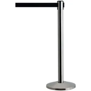 QUEUEWAY QWAYPOST-3S-B9 Barrier Post with Belt Metal 7-1/2 Feet length | AH3FQT 31MJ06