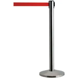 QUEUEWAY QWAYPOST-3S-R5 Barrier Post with Belt Metal 7-1/2 Feet length | AH3FQU 31MJ09