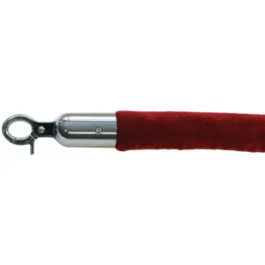 QUEUEWAY QWAYROPE-21-8-1P Barrier Rope 1-1/2 Inch x 8 Feet Red | AG2MXR 31MJ21