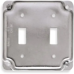 RACO 803C Cover 4 x 4 2 Toggle Switches | AE2ZBP 5AA25