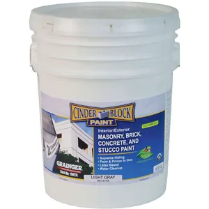 RAE 9616-05 Masonry Stucco Paint Light Gray 5 Gallon | AF6JAW 19NY74