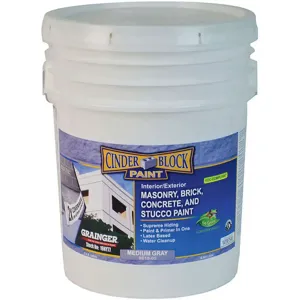 RAE 9618-05 Masonry Stucco Paint Medium Gray 5 Gallon | AF6JAZ 19NY77