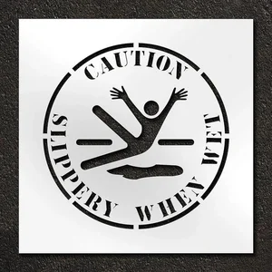 RAE STL-116-12403 Stencil Caution Slippery When Wet 24 Inch | AH2JTU 29EN40