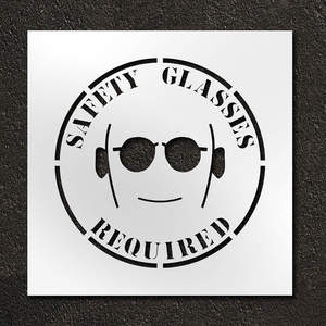 RAE STL-116-12410 Stencil Safety Glasses Required 24 Inch | AH2JUB 29EN47