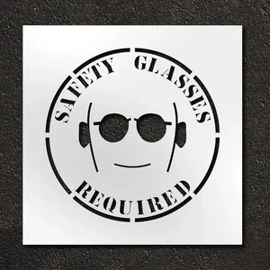 RAE STL-116-12410 Stencil Safety Glasses Required 24 Inch | AH2JUB 29EN47