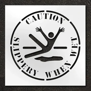 RAE STL-116-14803 Stencil Caution Slippery When Wet 42 Inch | AH2JUJ 29EN54