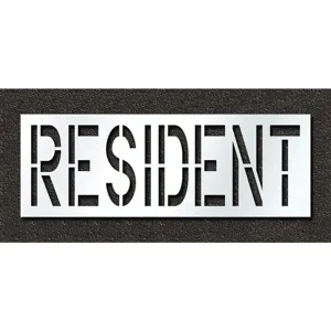 RAE STL-116-72430 Pavement Stencil Resident 24 Inch | AH2JMU 29EM24