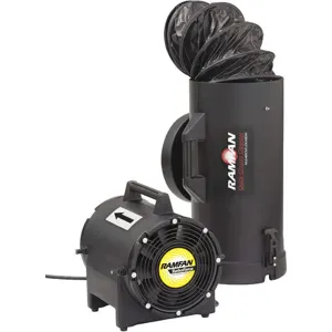 RAMFAN UB20XX Confined Space Fan with Duct Explosion Proof 8 Inch 1/4HP 230V | AG9HNX 20LP13