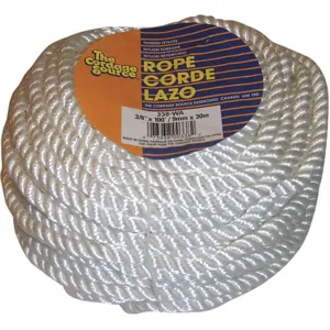 GRAINGER 338-WA Rope 100 Feet White 580lb. Nylon | AH9VXD 45AV69