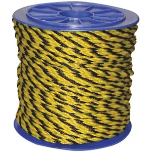 GRAINGER 340100-00600-115 Rope 600 Feet Black /Yellow Polypropylene | AH9VVZ 45AV39