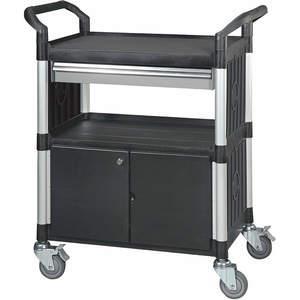 GRAINGER 35KT32 Utility Cart with Panels Black 39-1/2inH | AG6CRV