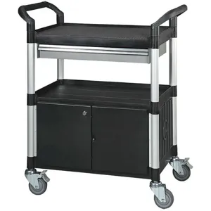 GRAINGER 35KT34 Utility Cart with Door Black 39-1/2inH | AG6CRX