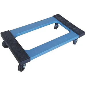 GRAINGER 35YM03 Dolly Raised Ends 30 Inch Length x 18 Inch Width Blue | AH6ERQ