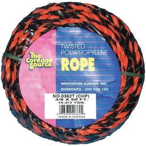 GRAINGER 362T-WA Rope 50 Feet Black /Orange 215lb. Polypropylene | AH9VVG 45AV21