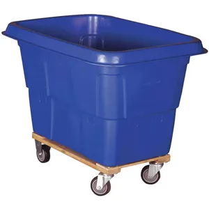 GRAINGER 36FL19 Cube Truck 1 Cubic Yard 600 lb Capacity Blue | AH6RZP