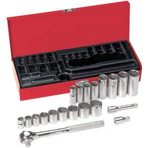 GRAINGER 65508 Socket/wrench Set 3/8 Drive 20 Pc | AG7GNJ 8EVH9