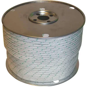 GRAINGER 660080-00600-007 Rope 600 Feet White/Green Tracer 200lb. Polyester | AH9VXC 45AV68