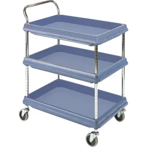 GRAINGER BC2636-3DMB Utility Cart 400 lb. Blue 27 Inch Width | AH7ARQ 36NK67