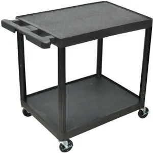 GRAINGER HE38-B Utility Cart 300 lb Capacity PE 2 Shelves | AJ2KRP 9MN33