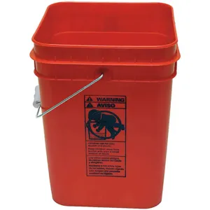 GRAINGER SQ2140R Pail Open Head Square 4 Gallon PE Red | AG9RPW 21YK49