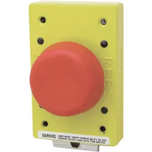 REES 01981-002 Mushroom Push-Button, Plunger Style With Spring Latch, Red | AH6YGV 36LR76