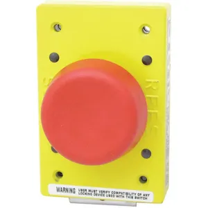 REES 02182-202 Emergency Stop Push-Button, Mushroom Plunger With Spring Latch, Red | AH6YGX 36LR78