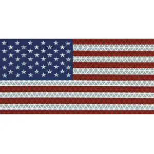 REFLEXITE 18376 American Flag Decal Reflective 6.5 x 3.75 In | AC2AYJ 2HGY2