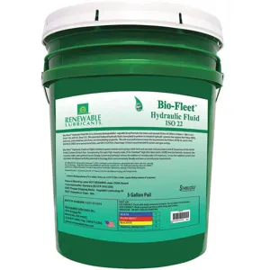 RENEWABLE LUBRICANTS 80814 Bio Fleet Hydraulic Fluid, Grade 22, Pail 5 Gallon Capacity | AF9ZCL 30WK82